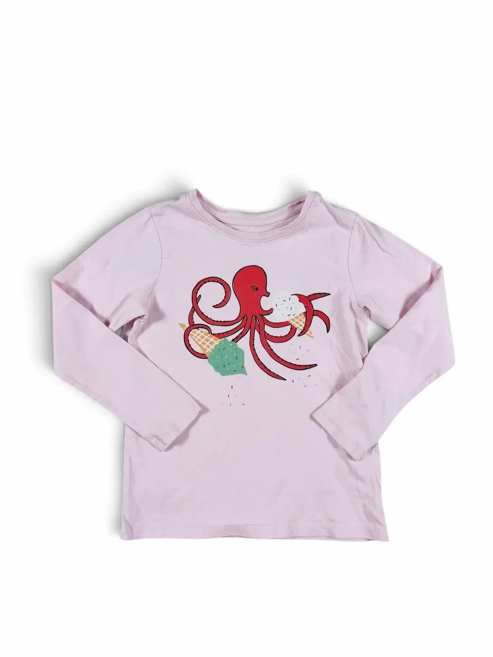Tea Collection Octopus Ice Cream Graphic Long Sleeve Shirt Pink Size 5